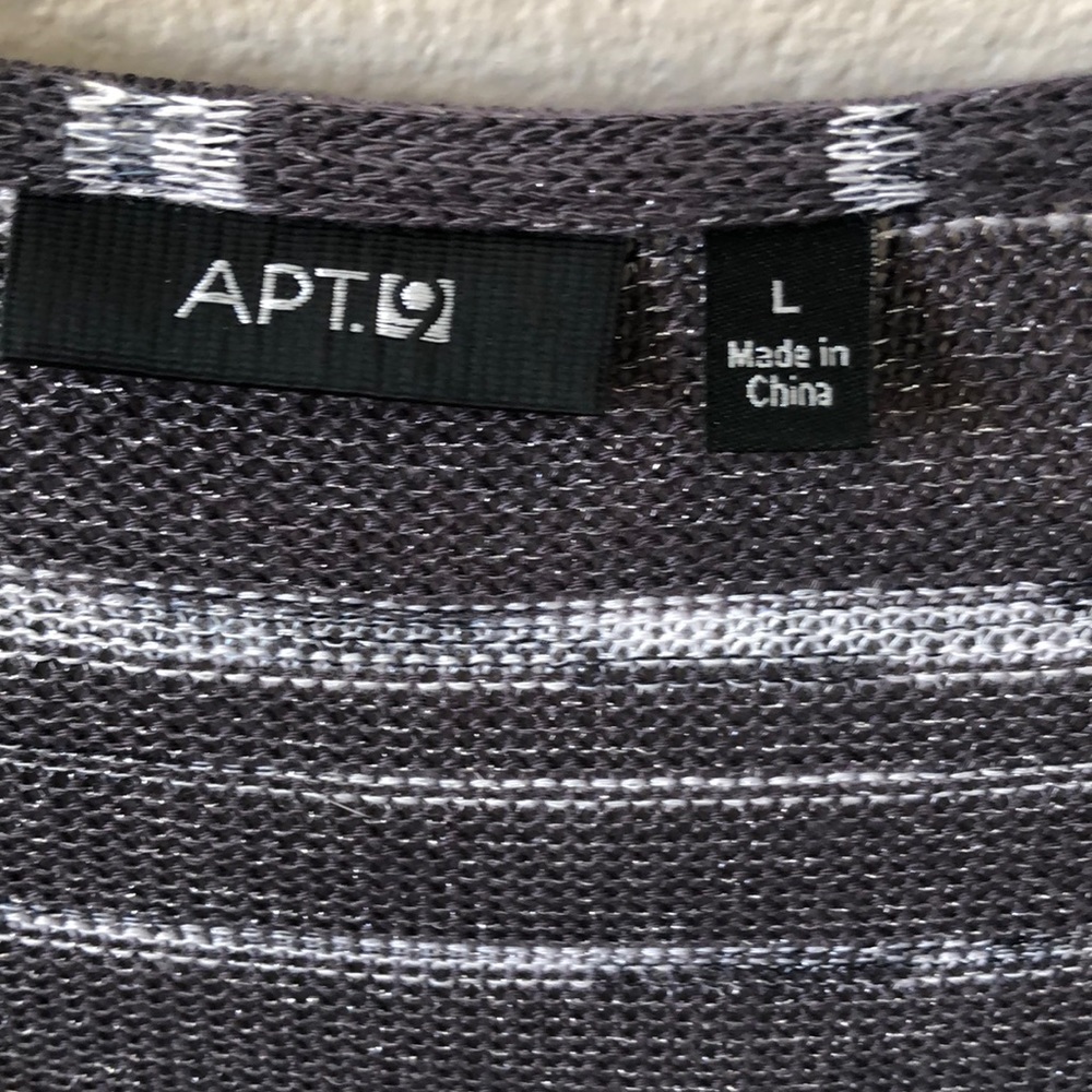 Apt 9 Grey Sweater with Silver Stripes Women's Plus Size L